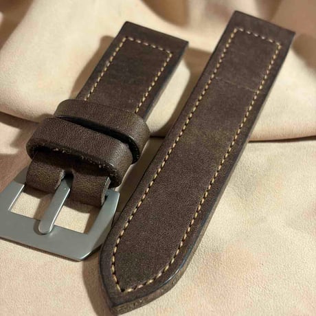 hor-285 HORWEEN ダービー / ダークブラウン  腕時計ベルト (ラグ26mm - バックル幅26mm)