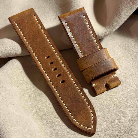 hor-277  HORWEEN ミスティック / シナモン 腕時計ベルト (ラグ24mm - バックル幅22mm)
