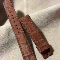 cro-2228  クロコダイル ヌバック仕上げ  腕時計ベルト ブラウン (ラグ幅18 mm - バックル幅16 mm)