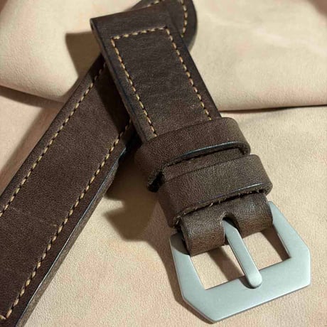 hor-285 HORWEEN ダービー / ダークブラウン  腕時計ベルト (ラグ26mm - バックル幅26mm)