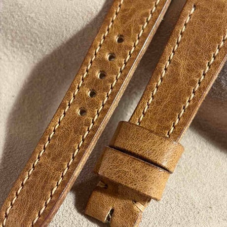hor-290  HORWEEN ダービー / ナチュラル 腕時計ベルト (ラグ19mm - バックル幅16mm)