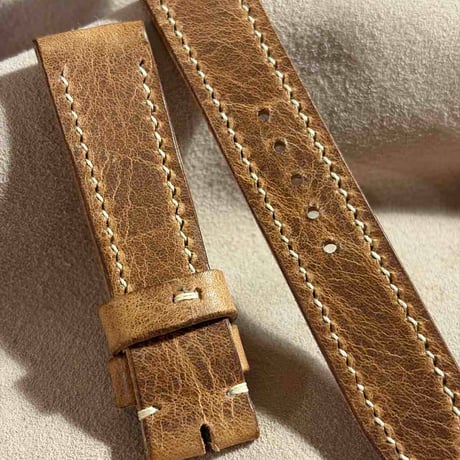 hor-291  HORWEEN ダービー / ナチュラル 腕時計ベルト (ラグ20mm - バックル幅18mm)