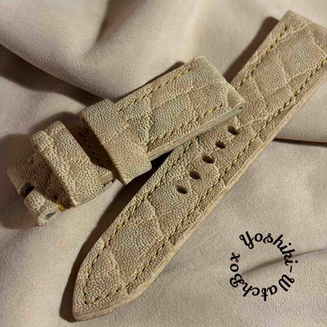 exh-85 タンニン鞣しエレファントレザー 腕時計ベルト  (ラグ幅24mm - バックル幅22mm)