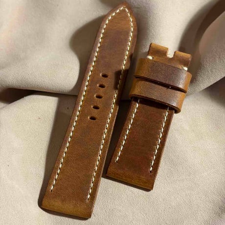 hor-277  HORWEEN ミスティック / シナモン 腕時計ベルト (ラグ24mm - バックル幅22mm)