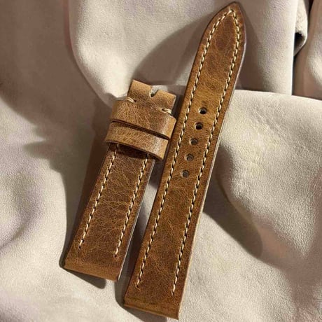 hor-289  HORWEEN ダービー / ナチュラル 腕時計ベルト (ラグ20mm - バックル幅18mm)