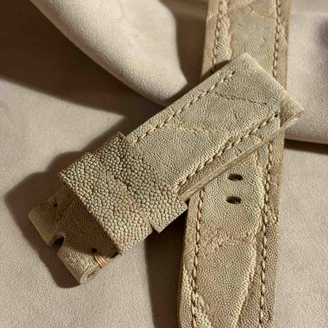 exh-80 タンニン鞣しエレファントレザー 腕時計ベルト  (ラグ幅24mm - バックル幅24mm)