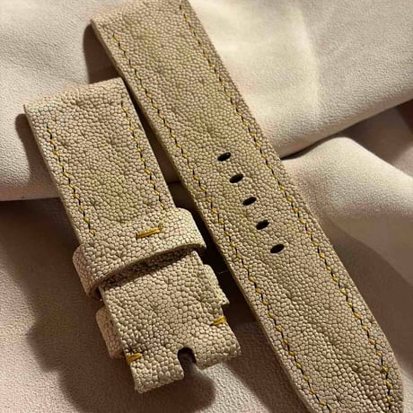 exh-79 タンニン鞣しエレファントレザー 腕時計ベルト  (ラグ幅24mm - バックル幅22mm)