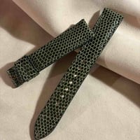 liz-390  リザード レザー 腕時計 ベルト オリーブ (ラグ幅18 mm - バックル幅16 mm)