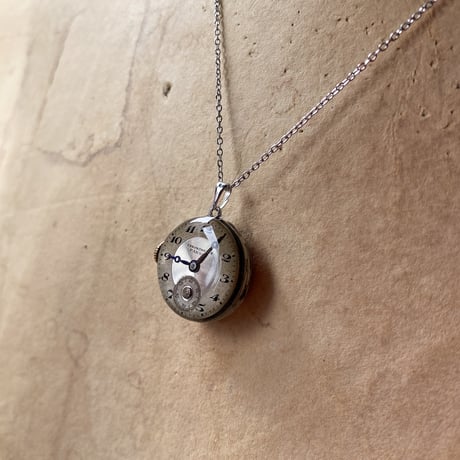 【new!!】antique round dial&movement necklace 【K1063】
