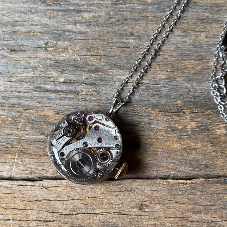 【new!!】antique round dial&movement necklace 【K1063】