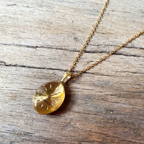【new!!】antique square dial necklace K18GP "ELGIN"【K1075】
