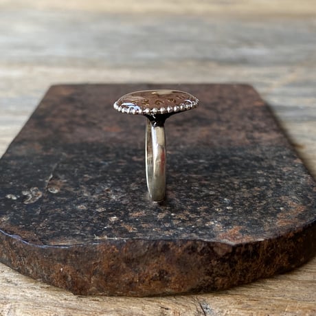 【new!!】antique round dial silhouette ring SV925 "GRUEN" #9 (ボックス付)【K1058】