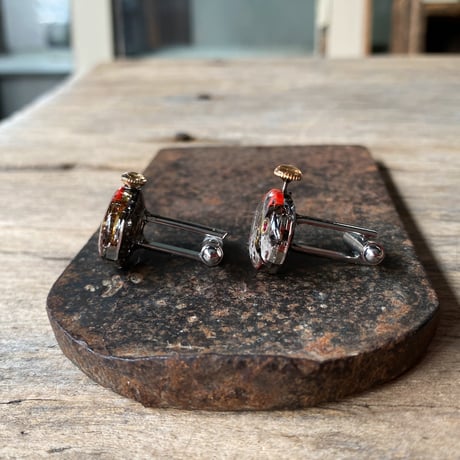 【new!!】antique movement colors cufflinks "mandarin orange" (ボックス付)【K1060】