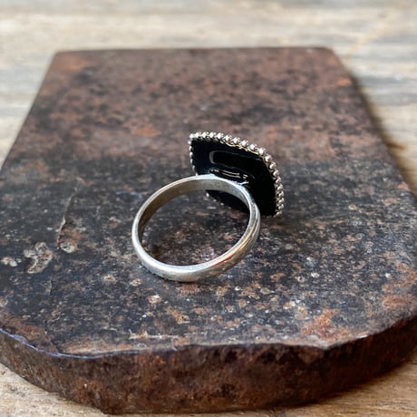 【new!!】antique square dial silhouette ring SV925 "CARAVELLE" #9 (ボックス付)【K1056】