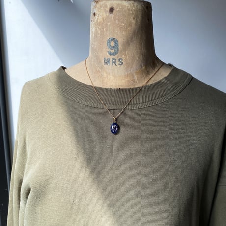 【new!!】antique teardrop blue dial necklace K18GP "GRUEN"(ボックス付)【K1066】