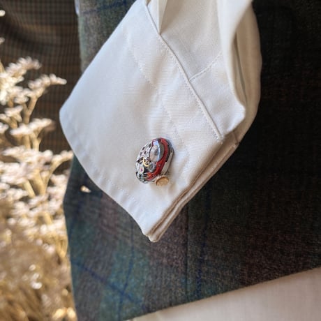 【new!!】antique movement colors cufflinks "mandarin orange" (ボックス付)【K1060】