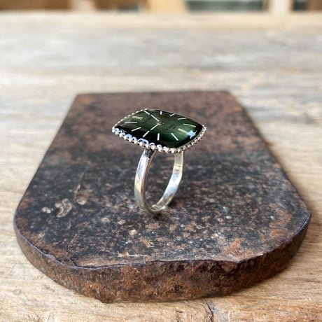 【new!!】antique tonneau dial silhouette ring SV925 "SEIKO" #10 (ボックス付)【K1055】