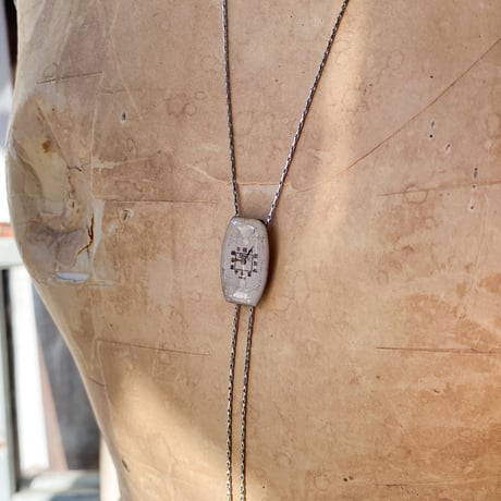 【new!!】antique tonneau dial chain looptie necklace "egyptian revival style"【K1072】