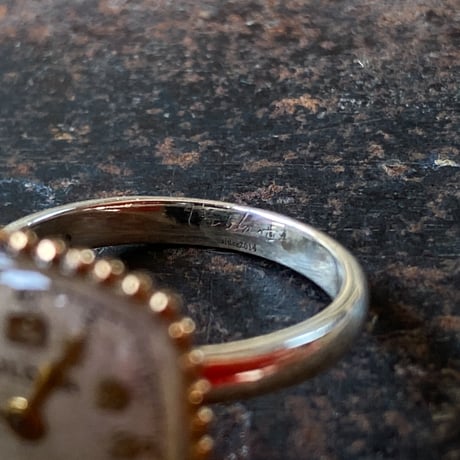 【new!!】antique square dial silhouette ring SV925 "BULOVA" #10 (ボックス付)【K1057】