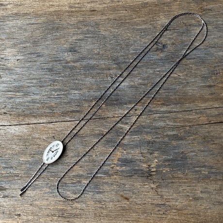 【new!!】antique oval dial chain looptie necklace "BULOVA"【K1043】