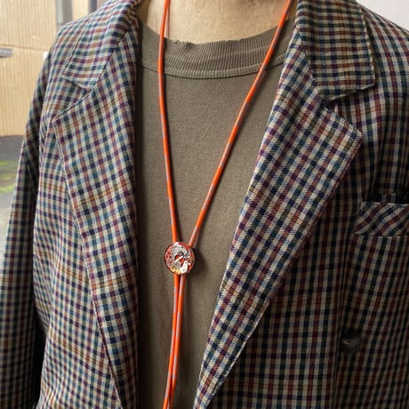 【new!!】CLOPOA "NINE-FIVE GEARS" looptie necklace orange【K1052】