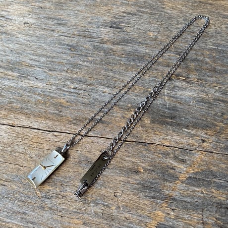 【new!!】antique rectangle dial necklace "BULOVA" 【K1059】