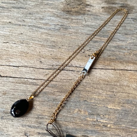 【new!!】antique square dial necklace K18GP "ELGIN"【K1075】