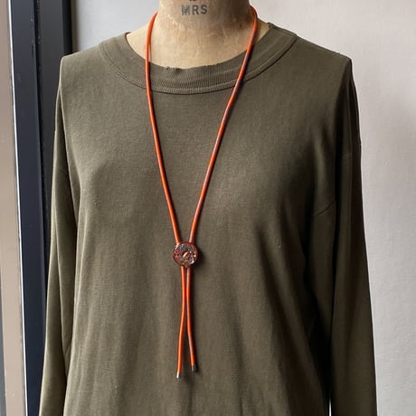 【new!!】CLOPOA "NINE-FIVE GEARS" looptie necklace orange【K1052】