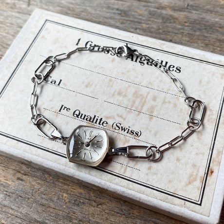 【new!!】antique tonneau dial stainless bracelet 【K0886】