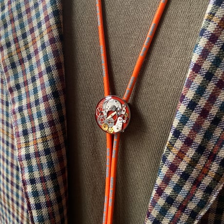 【new!!】CLOPOA "NINE-FIVE GEARS" looptie necklace orange【K1052】