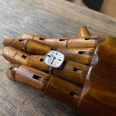 【new!!】antique square dial silhouette ring SV925 "CARAVELLE" #9 (ボックス付)【K1056】