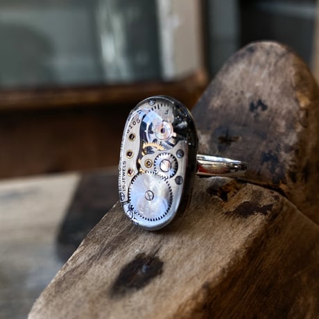 【new!!】antique movement ring "USA ELGIN" SV925 #12(ボックス付)【K1067】