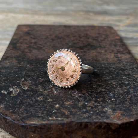 【new!!】antique round dial silhouette ring SV925 "GRUEN" #9 (ボックス付)【K1058】