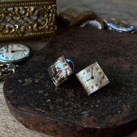 【new!!】antique dial square rhombus pierced earrings(ボックス付)【K1033】