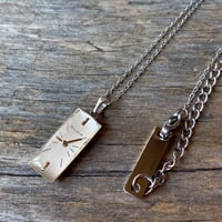 【new!!】antique rectangle dial necklace "BULOVA" 【K1059】