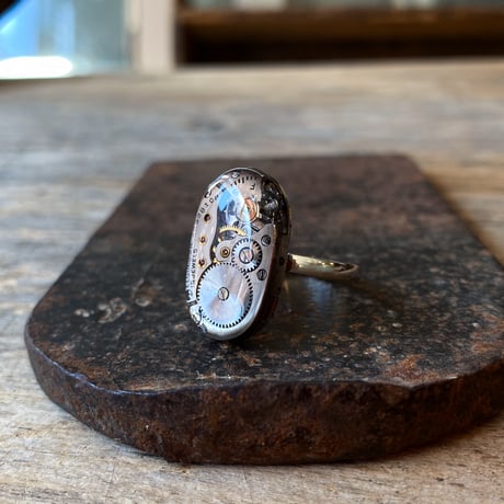 【new!!】antique movement ring "USA ELGIN" SV925 #12(ボックス付)【K1067】