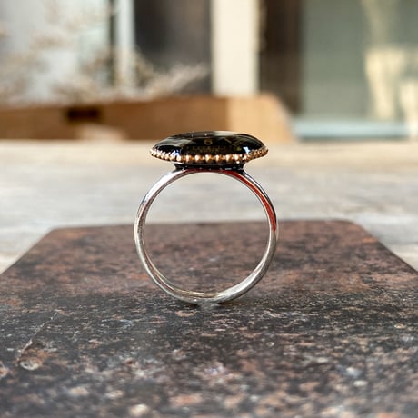 【new!!】hexagon dial silhouette ring SV925 "BULOVA" #12 (ボックス付)【K1053】