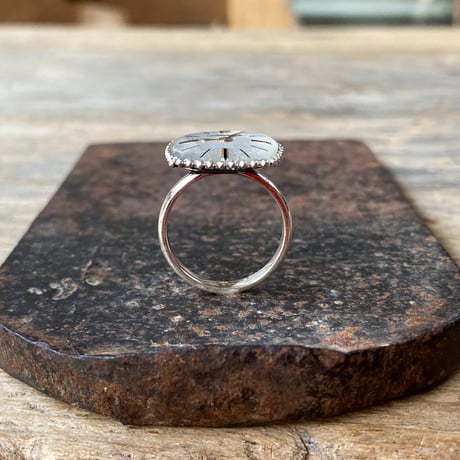 【new!!】antique square dial silhouette ring SV925 "CARAVELLE" #9 (ボックス付)【K1056】