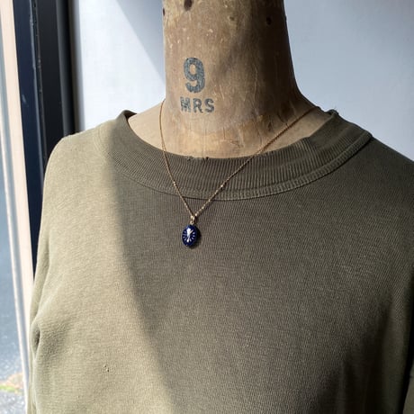 【new!!】antique teardrop blue dial necklace K18GP "GRUEN"(ボックス付)【K1066】