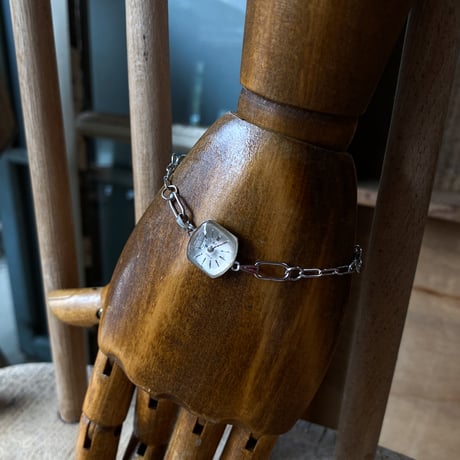 【new!!】antique tonneau dial stainless bracelet 【K0886】