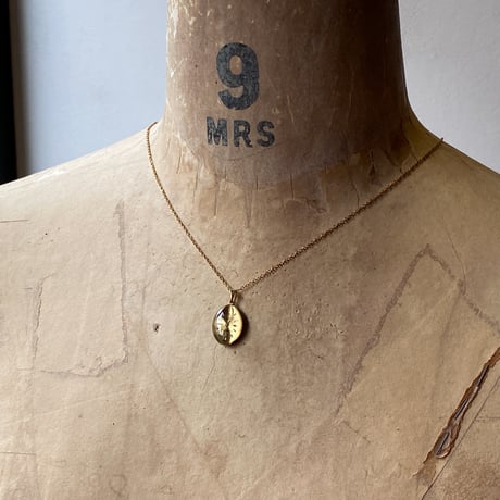 【new!!】antique square dial necklace K18GP "ELGIN"【K1075】