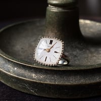 【new!!】antique square dial silhouette ring SV925 "CARAVELLE" #9 (ボックス付)【K1056】
