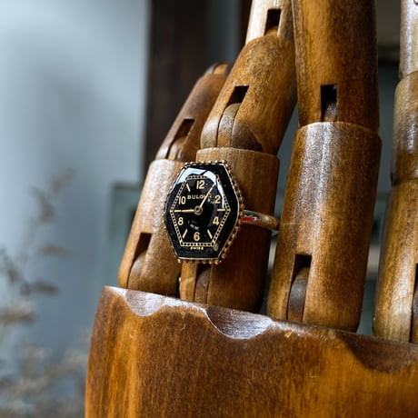 【new!!】hexagon dial silhouette ring SV925 "BULOVA" #12 (ボックス付)【K1053】