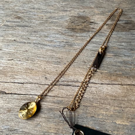 【new!!】antique square dial necklace K18GP "ELGIN"【K1075】