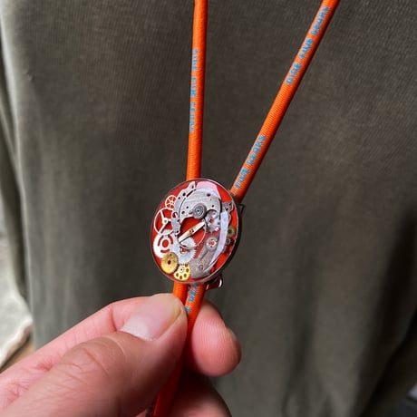 【new!!】CLOPOA "NINE-FIVE GEARS" looptie necklace orange【K1052】