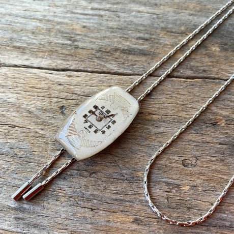 【new!!】antique tonneau dial chain looptie necklace "egyptian revival style"【K1072】
