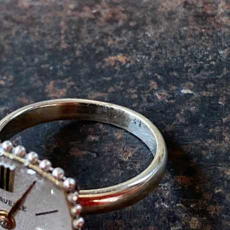 【new!!】antique square dial silhouette ring SV925 "CARAVELLE" #9 (ボックス付)【K1056】