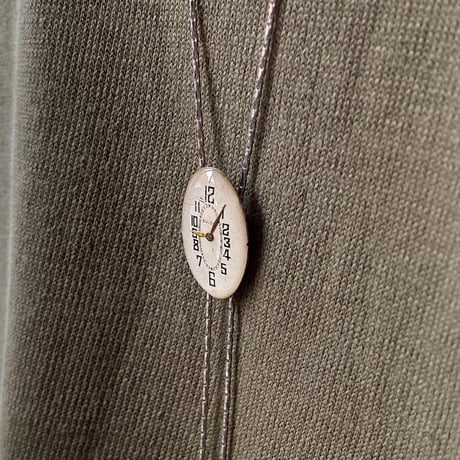 【new!!】antique oval dial chain looptie necklace "BULOVA"【K1043】