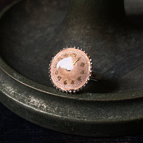 【new!!】antique round dial silhouette ring SV925 "GRUEN" #9 (ボックス付)【K1058】