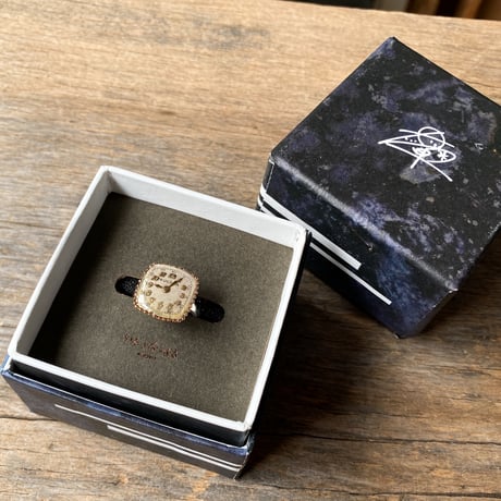 【new!!】antique square dial silhouette ring SV925 "BULOVA" #10 (ボックス付)【K1057】